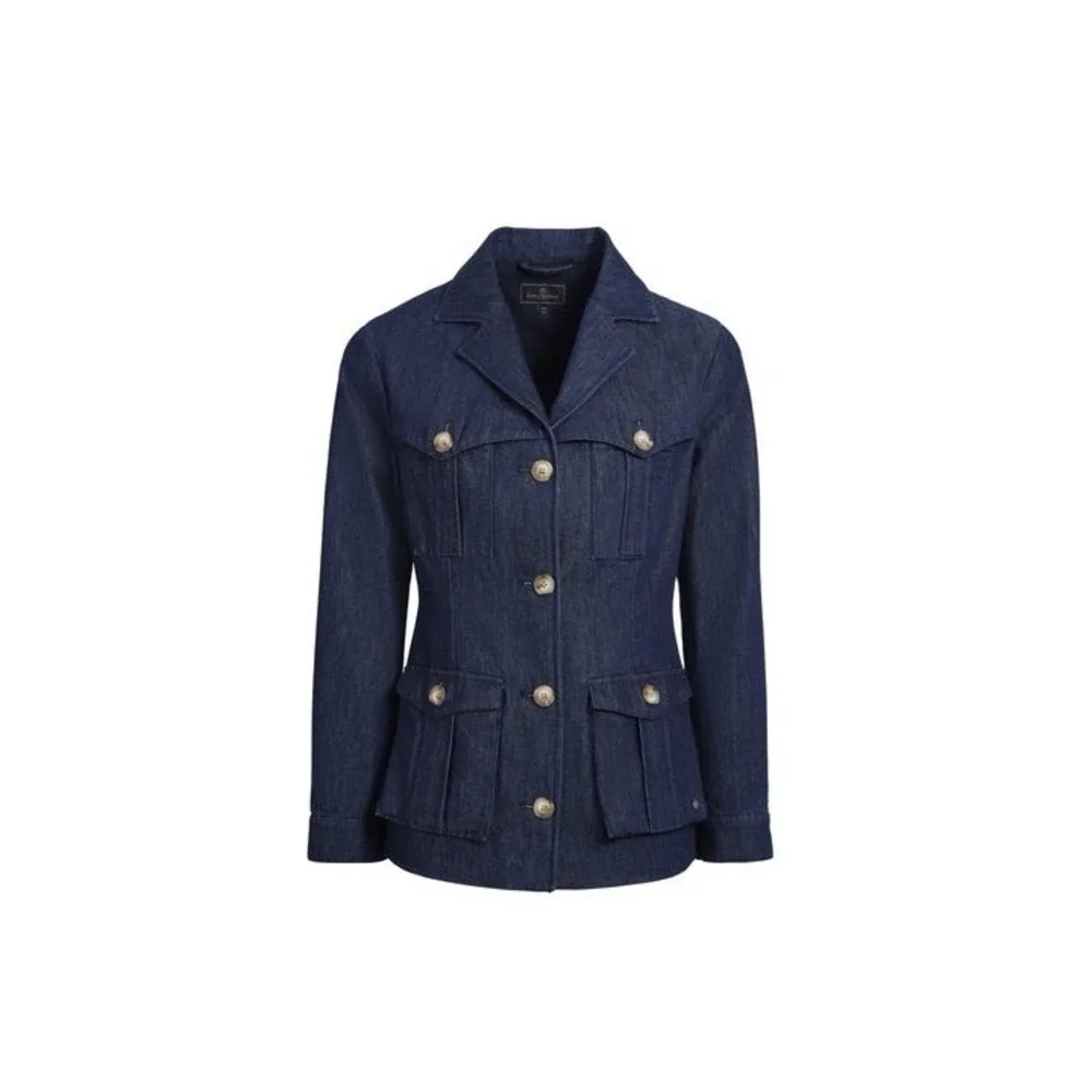 Ralph Lauren Women's Denim Blazer Crest Embossed Metal Buttons Blue‎ Size 6 NEW - Picture 9 of 9